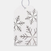 Sneeuwvlok Elegant Nep Folie Kerst Cadeaulabel (Achterkant)