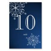 Sneeuwvlok Elegantie Blauw Tafelnummer (Voorkant)
