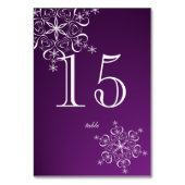 Sneeuwvlok Elegantie Paarse Tafelnummer (Achterkant)