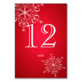 Sneeuwvlok Elegantie Rood 2 Tafelnummer (Achterkant)