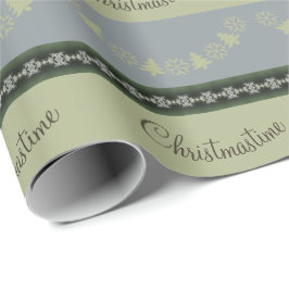 Sneeuwvlok en boom patroon vakantie cadeaupapier