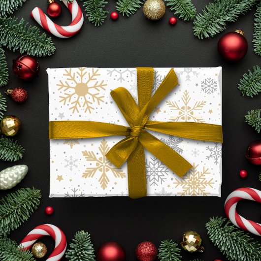 Sneeuwvlok en cirkel Kerstmis Cadeaupapier