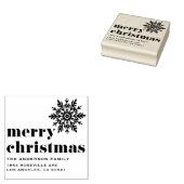 Sneeuwvlok en gedurfde typografie Vrolijk kerstfee Rubberstempel (Gestempeld)