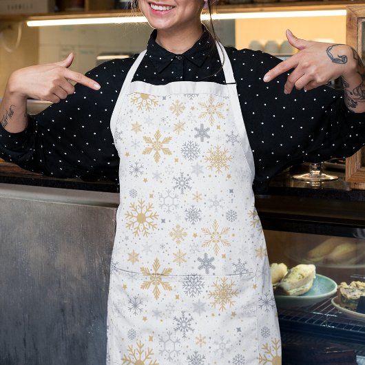 Sneeuwvlok en naadloos cirkelpatroon schort