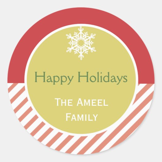 Sneeuwvlok en streep | Rode vakantie Stickers (Voorkant)