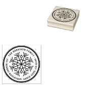  sneeuwvlok familienaam & retouradres rubberstempel (Gestempeld)