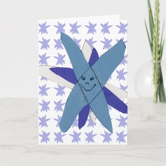 Sneeuwvlok Feestdagen Kaart (Voorkant)