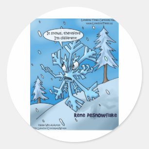 Sneeuwvlok Filosofen Grappige Cadeaus T-shirts Kaa Ronde Sticker