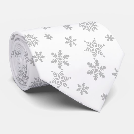 Sneeuwvlok Flurry White Stropdas (Opgerold)