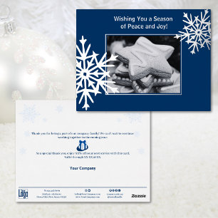 Sneeuwvlok Folie Accents Blue Business Holiday Kaa Feestdagen Briefkaart