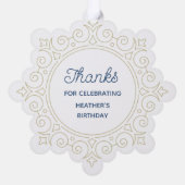  sneeuwvlok foto dank u ornament kaart (Achterkant)