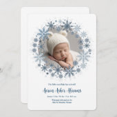 Sneeuwvlok Foto Geboorteaankondiging Aankondiging (Voorkant / Achterkant)
