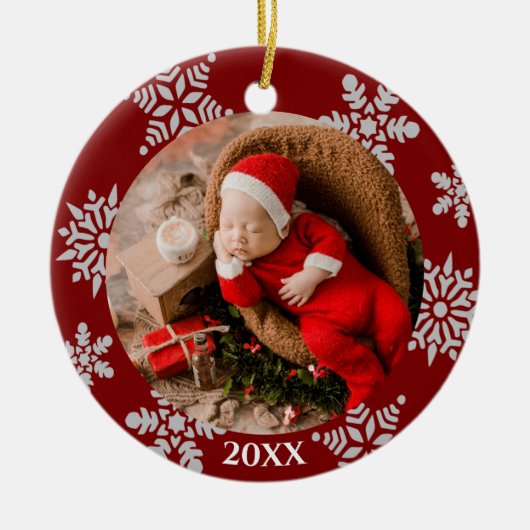Sneeuwvlok Foto Kerst Ornament (Voorkant)