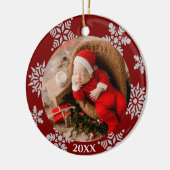 Sneeuwvlok Foto Kerst Ornament (Links)