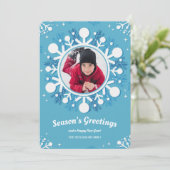 Sneeuwvlok Foto Kerstkaart (Staand voorkant)