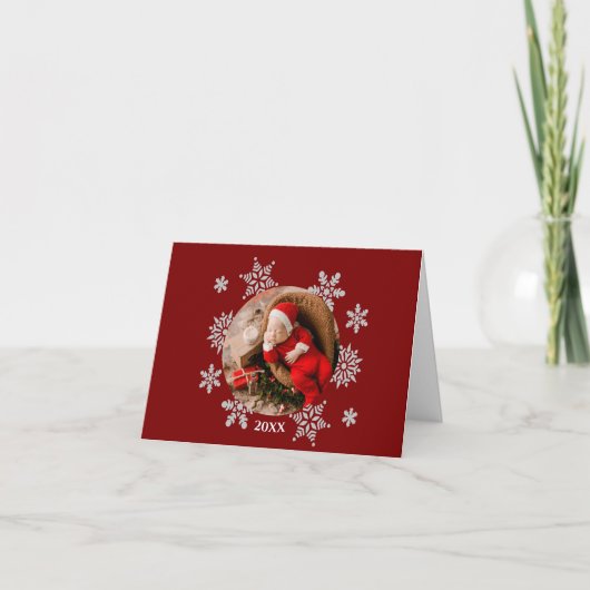 Sneeuwvlok Foto Kerstmis   Bedankkaart (Voorkant)