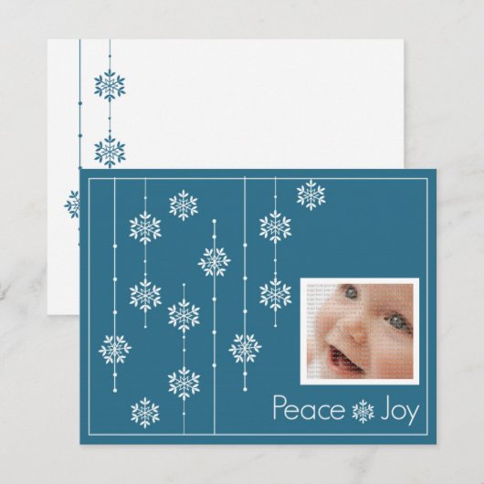Sneeuwvlok Foto Op Maat Kerstkaarten Feestdagenkaart (Voorkant / Achterkant)