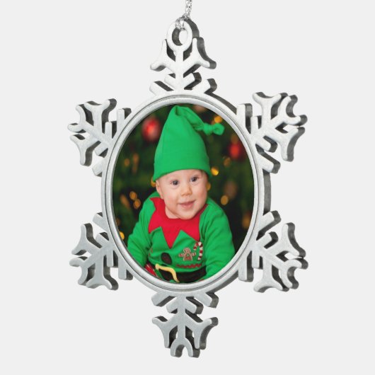 Sneeuwvlok Foto Ornament (Rechts)