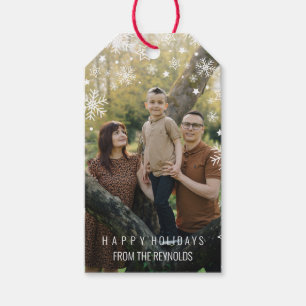 Sneeuwvlok Frame Besneeuwde Moderne Foto-overlay V Cadeaulabel