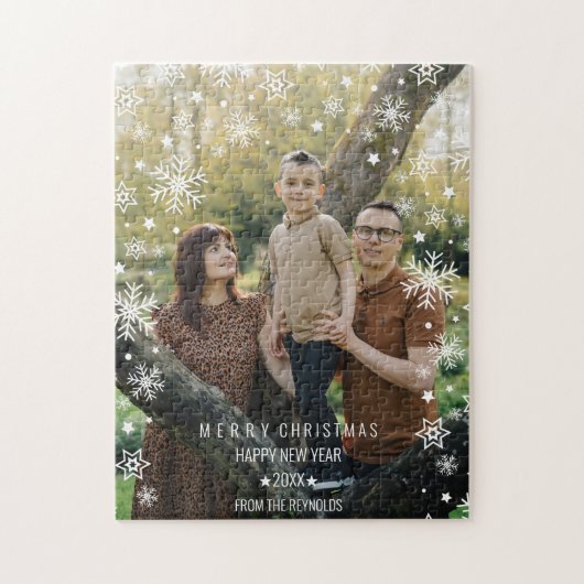 Sneeuwvlok Frame Foto Overlay Minimalistische Fees Legpuzzel (Verticaal)
