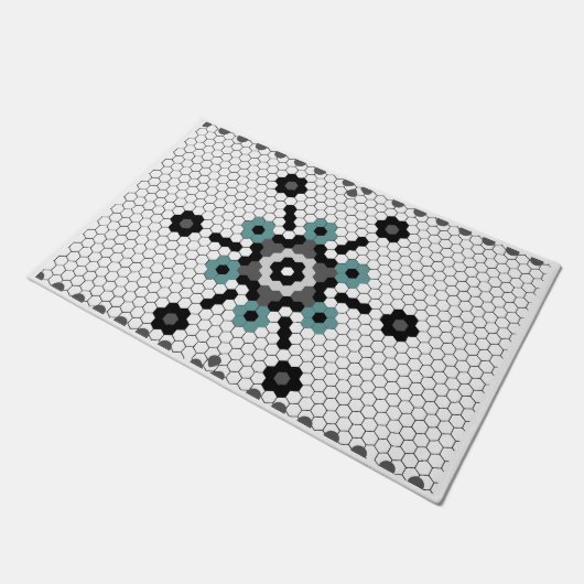 Sneeuwvlok Fun Winter Boerderij Tegel Pattern Deurmat (Schuin)