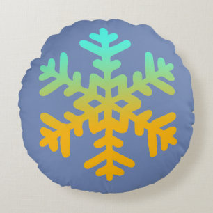 Sneeuwvlok Geborsteld Polyester Rond werpkussen Kussen