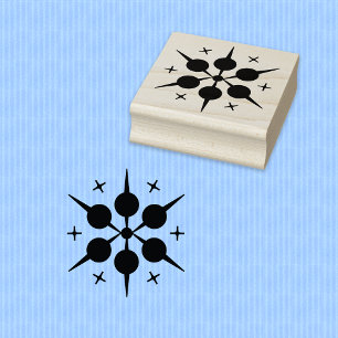 Sneeuwvlok Geometrische cirkels Hout Art Stamp Rubberstempel