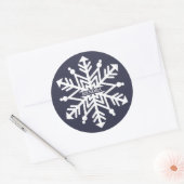 Sneeuwvlok gepersonaliseerd met Jouw naam Ronde Sticker (Envelop)