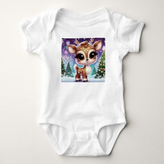 Sneeuwvlok Glitter Baby Rendier Romper (Voorkant)