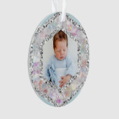 *~* Sneeuwvlok Glitter Kerstmis FOTO JONGEN AP44 Ornament (voorkant)