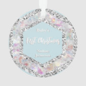 *~* Sneeuwvlok Glitter Kerstmis FOTO JONGEN AP44 Ornament (achterkant)