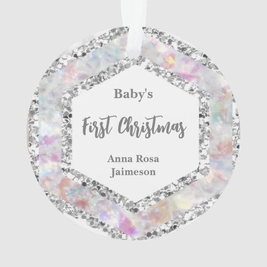 *~* Sneeuwvlok Glitter Kerstmis FOTO Meisje AP44 Ornament (achterkant)