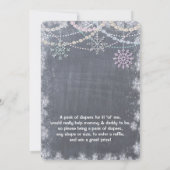 Sneeuwvlok Glitter Pearl Baby shower Invitation Kaart (Achterkant)