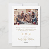 Sneeuwvlok Goud en Wit 5 Foto Collage Kerstmis Feestdagenkaart (Achterkant)