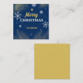 Sneeuwvlok Goud Glitter Vrolijk Kerstmis Notitiekaartje (Voorkant / Achterkant)