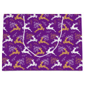 Sneeuwvlok Goud Wit Rendier Kerstmis Paarse Groot Cadeauzakje (Voorkant)