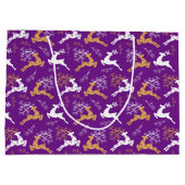 Sneeuwvlok Goud Wit Rendier Kerstmis Paarse Groot Cadeauzakje (Achterkant)