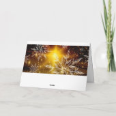 Sneeuwvlok gouden gloed winter ijskristal kaart (Achterkant)