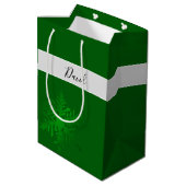 Sneeuwvlok Groen Gepersonaliseerde Gift Bag Medium Cadeauzakje (Achterkant Gekanteld)