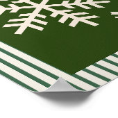 Sneeuwvlok groen gestreept poster (Hoek)