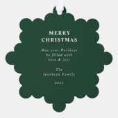 Sneeuwvlok groen Lijst vakantiefoto Ornament Kaart (Achterkant)