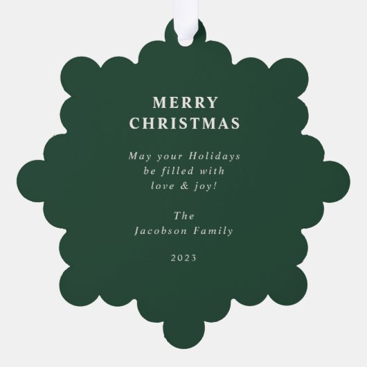 Sneeuwvlok groen Lijst vakantiefoto Ornament Kaart (Achterkant)