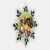 Sneeuwvlok groen Lijst vakantiefoto Ornament Kaart (Rechts)