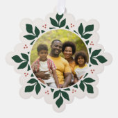 Sneeuwvlok groen Lijst vakantiefoto Ornament Kaart (Voorkant)