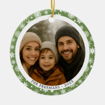 Sneeuwvlok Groene Familie Kerst Multi Foto's