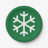 Sneeuwvlok Groene Papieren Bord (Voorkant)