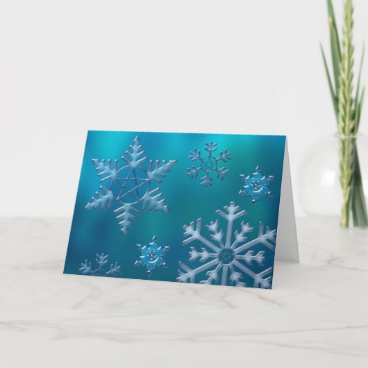 Sneeuwvlok H Feestdagen Kaart (Voorkant)