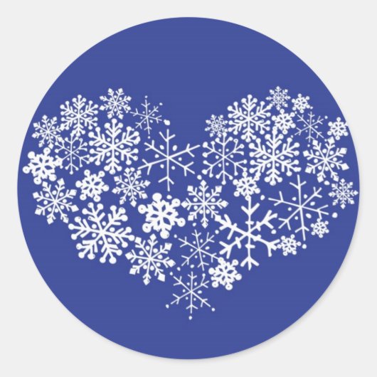 Sneeuwvlok Hart Winter Wedding Favoriet Envelopver Ronde Sticker (Voorkant)