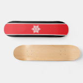 Sneeuwvlok Helder Rood Zwart Wit Racing Stripes Persoonlijk Skateboard (Horizontaal)