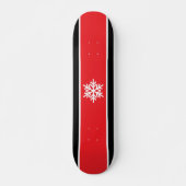 Sneeuwvlok Helder Rood Zwart Wit Racing Stripes Persoonlijk Skateboard (Voorkant)